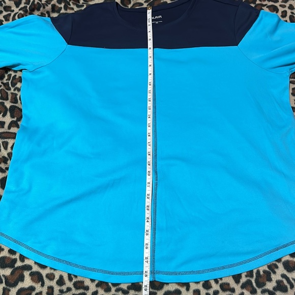 Blair long sleeve dark blue baby blue colored block top - Picture 7 of 7